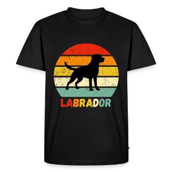Labrador Retriever Labbi chien rétro cadeau Wau - T-shirt Premium bio Homme - noir - Devant - Nico (187cm)