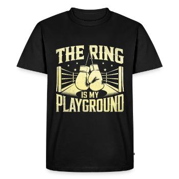 L’anneau est mon terrain de jeu Boxer Sports Gym Athlète - T-shirt Premium bio Homme - noir - Devant - Nico (187cm)