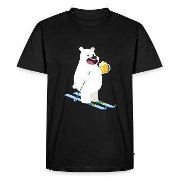 Bear Beer Sweet Ski, sport d'hiver, idée cadeau - T-shirt Premium bio Homme - noir - Devant - Nico (187cm)