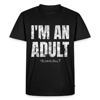 Je suis un adulte techniquement 18e anniversaire - T-shirt Premium bio Homme - noir - Devant - Nico (187cm)