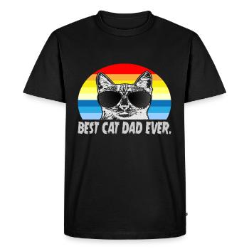 Meilleur chat papa jamais meilleur chat papa chat chaton - T-shirt Premium bio Homme - noir - Devant - Nico (187cm)