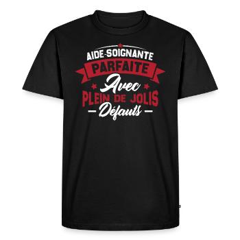 Aide soignante parfaite, Cadeau Aide soignante - T-shirt Premium bio Homme - noir - Devant - Nico (187cm)