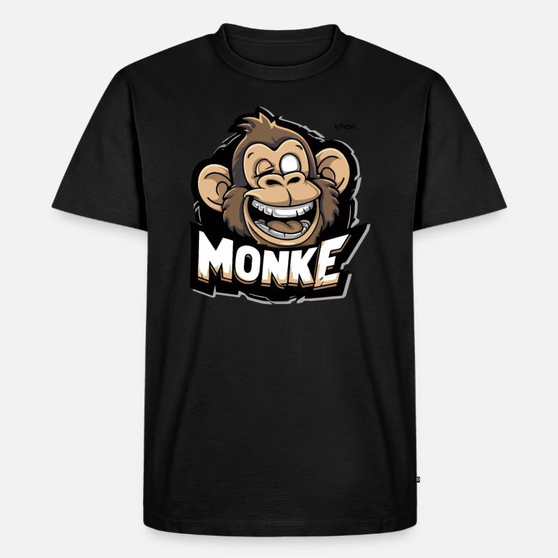 Ein lustiger Affe - Männer Premium Bio T-Shirt - Schwarz