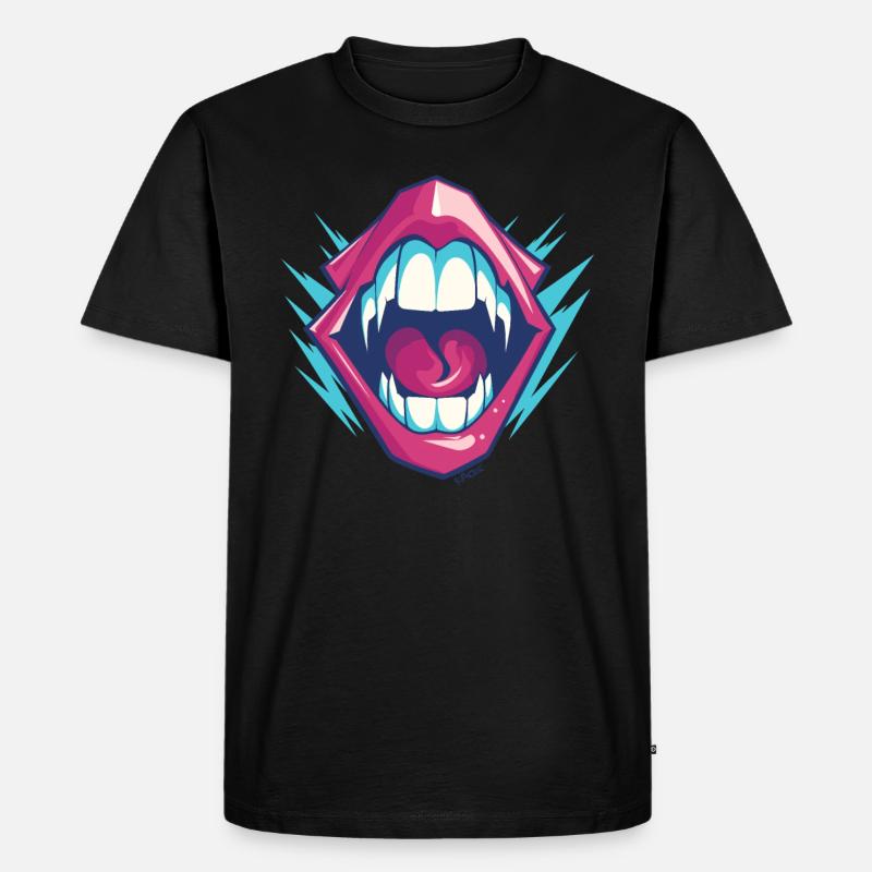 Vampire dentition with sharp teeth - Men's Premium Organic T-Shirt - black
