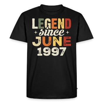 Juin 1997 Cadeau d’anniversaire Juin 1997 Juin 1997 - T-shirt Premium bio Homme - noir - Devant - Nico (187cm)