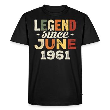 Juin 1961 Cadeau d’anniversaire Juin 1961 Juin 1961 - T-shirt Premium bio Homme - noir - Devant - Nico (187cm)