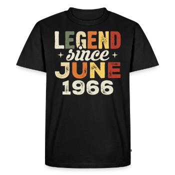 Juin 1966 Cadeau d’anniversaire Juin 1966 Juin 1966 - T-shirt Premium bio Homme - noir - Devant - Nico (187cm)