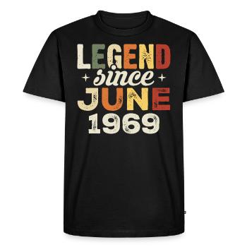 Juin 1969 Cadeau d’anniversaire Juin 1969 Juin 1969 - T-shirt Premium bio Homme - noir - Devant - Nico (187cm)