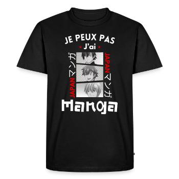 Je peux pas j'ai manga -manga - T-shirt Premium bio Homme - noir - Devant - Nico (187cm)