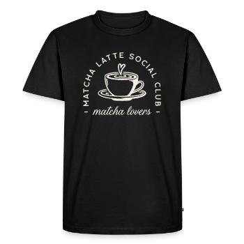Thé matcha latte aesthetic humour - T-shirt Premium bio Homme - noir - Devant - Nico (187cm)
