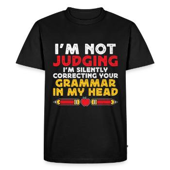 Professeur de langues étrangères École Professeurs de langues - T-shirt Premium bio Homme - noir - Devant - Nico (187cm)
