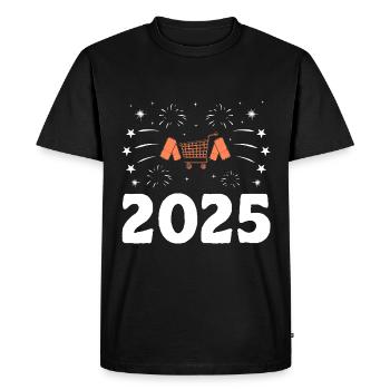 Happy New Year 2025 Couponer Shopper Save Money - Men's Premium Organic T-Shirt - black - Front - Nico (187cm)