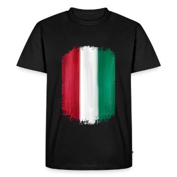Italien Flagge - Männer Premium Bio T-Shirt - Schwarz - Vorne - Nico (187cm)