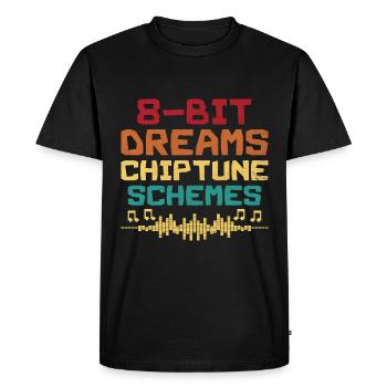 Chiptune, mélomane, groove au son des bips et du bloo - T-shirt Premium bio Homme - noir - Devant - Nico (187cm)