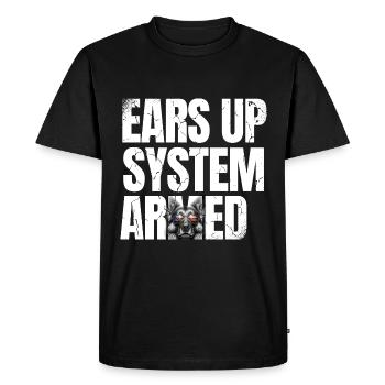 Oreilles vers le haut système armé berger allemand amoureux GSD chien - T-shirt Premium bio Homme - noir - Devant - Nico (187cm)