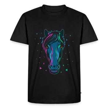 cheval - T-shirt Premium bio Homme - noir - Devant - Nico (187cm)