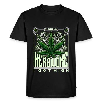 Herbivores de cannabis - T-shirt Premium bio Homme - noir - Devant - Nico (187cm)