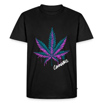 Feuille de chanvre feuille de chanvre - T-shirt Premium bio Homme - noir - Devant - Nico (187cm)