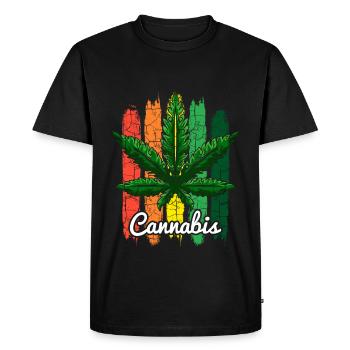 Cannabis Hashish Jamaïque Feuilles de chanvre - T-shirt Premium bio Homme - noir - Devant - Nico (187cm)