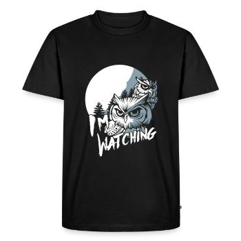 Regarder les hiboux - T-shirt Premium bio Homme - noir - Devant - Nico (187cm)