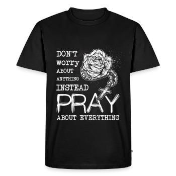 Rosary Christian Prayer Christianity - Men's Premium Organic T-Shirt - black - Front - Nico (187cm)