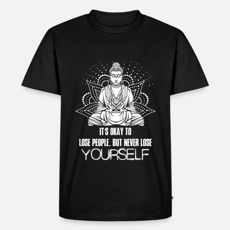 Buddha Buddhist Buddhismus Geschenk - Männer Premium Bio T-Shirt - Schwarz