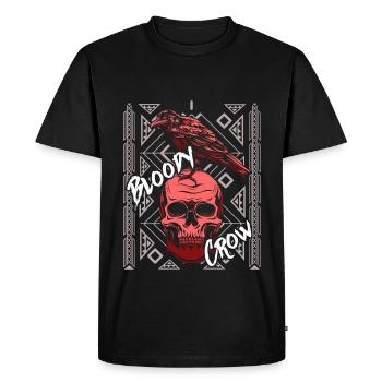 Bloody Crow Skull Skull Skull Skull - Men's Premium Organic T-Shirt - black - Front - Nico (187cm)