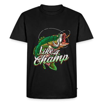fishing rod - Men's Premium Organic T-Shirt - black - Front - Nico (187cm)