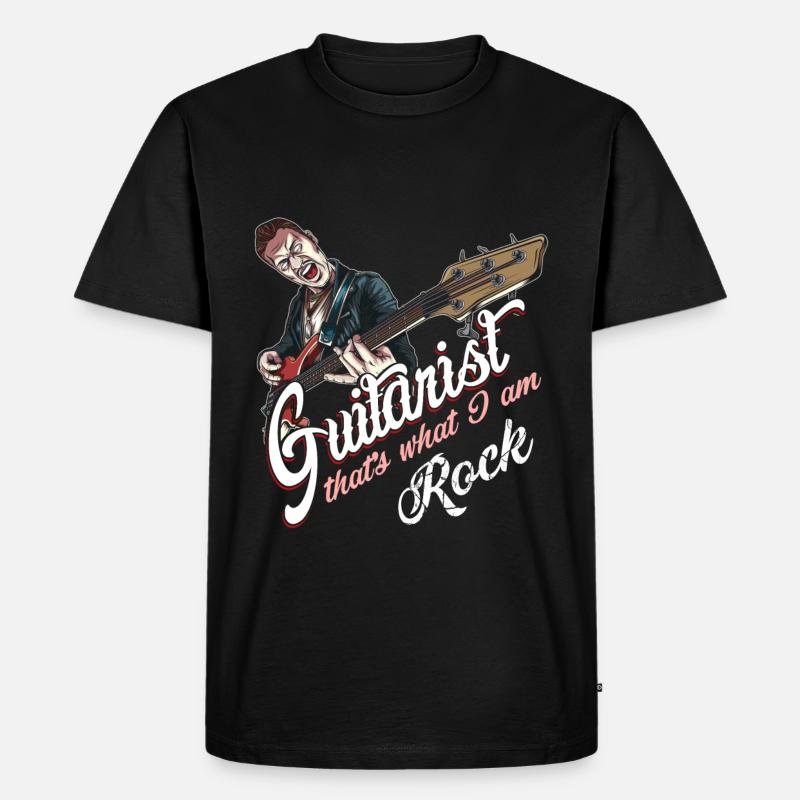 Rockabilly Gitarrist - Männer Premium Bio T-Shirt - Schwarz