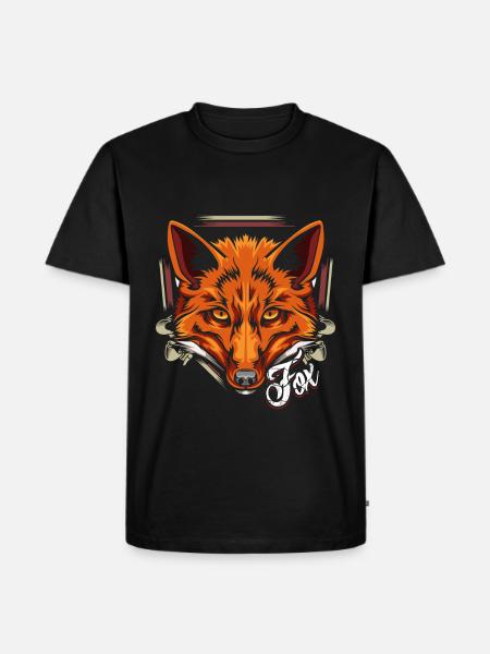 Waldbewohner Fuchs Waldtier Tier - Männer Premium Bio T-Shirt - Schwarz