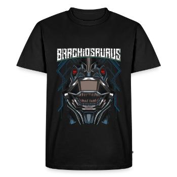 Cyborg Brachiosaurus Dinosaur Scifi - Men's Premium Organic T-Shirt - black - Front - Nico (187cm)
