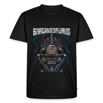 Robot Dino - Men's Premium Organic T-Shirt - black - Front - Nico (187cm)