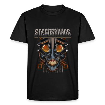 Cyborg Stegosaurus Dinosaur Scifi - Men's Premium Organic T-Shirt - black - Front - Nico (187cm)