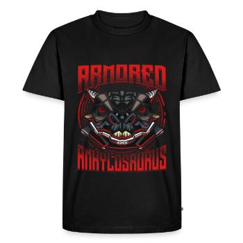 Cyborg Ankylosaurus Dinosaur Scifi - Men's Premium Organic T-Shirt - black - Front - Nico (187cm)