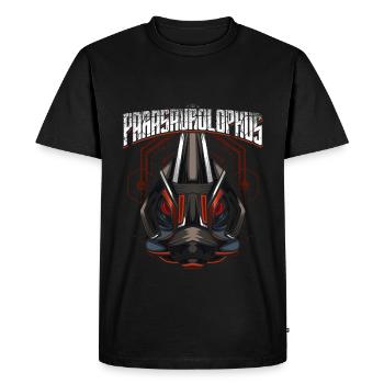 Cyborg Parasaurolophus Dinosaur Scifi - Men's Premium Organic T-Shirt - black - Front - Nico (187cm)