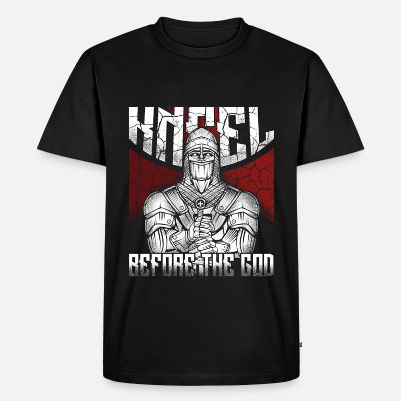 Kreuzritter - Männer Premium Bio T-Shirt - Schwarz