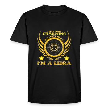 Zodiac Proverbs Libra Libra - Men's Premium Organic T-Shirt - black - Front - Nico (187cm)