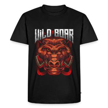 Warthog sanglier cochon animal - T-shirt Premium bio Homme - noir - Devant - Nico (187cm)