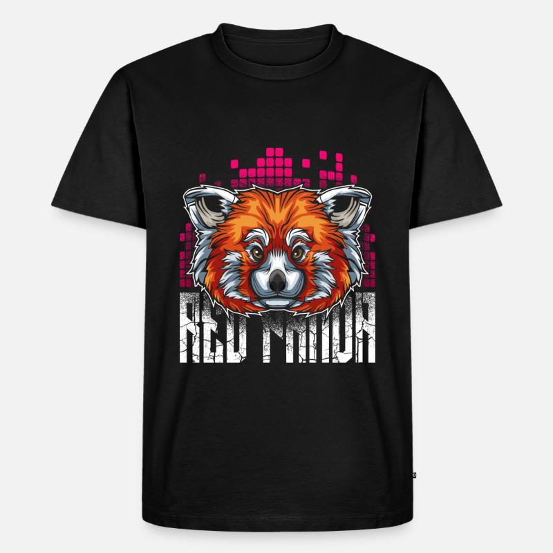 Roter Panda - Männer Premium Bio T-Shirt - Schwarz