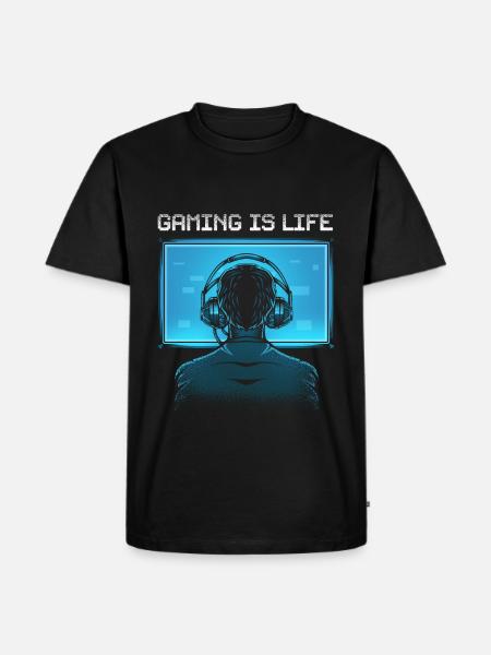 Gaming is Life - Men's Premium Organic T-Shirt - black