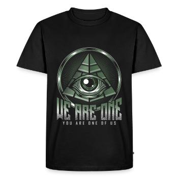Illuminati's eye - Men's Premium Organic T-Shirt - black - Front - Nico (187cm)