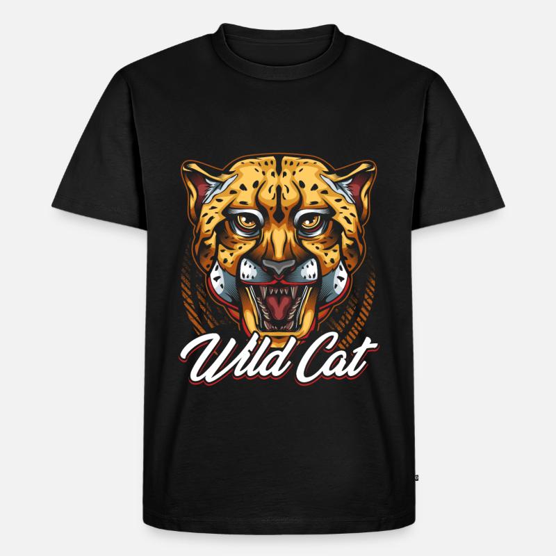 Gepard - Männer Premium Bio T-Shirt - Schwarz