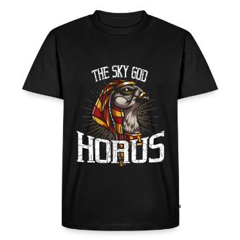 Horus Egypte Falcon Dieu Divine Antique - T-shirt Premium bio Homme - noir - Devant - Nico (187cm)