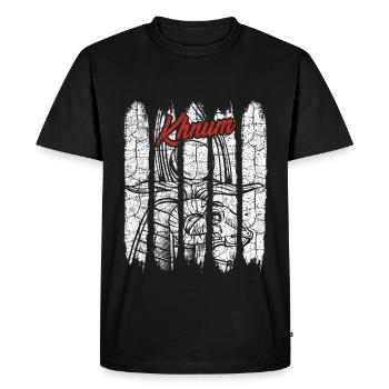 Vintage Style rétro Khnum Silhouette Dieu - T-shirt Premium bio Homme - noir - Devant - Nico (187cm)