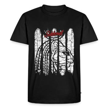 Divinité cadeau Vintage Retro Sachmet Silhouette - T-shirt Premium bio Homme - noir - Devant - Nico (187cm)
