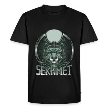 Goddess of war Sachmet Egyptian Egypt god - Men's Premium Organic T-Shirt - black - Front - Nico (187cm)