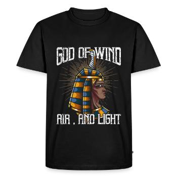 Dieu de l'air shu antiques égyptien divinité - T-shirt Premium bio Homme - noir - Devant - Nico (187cm)