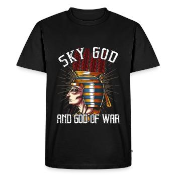 Egyptian god of heaven Anhur - Men's Premium Organic T-Shirt - black - Front - Nico (187cm)
