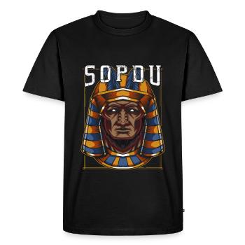 Egyptian god Sopdu - Men's Premium Organic T-Shirt - black - Front - Nico (187cm)