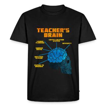 Teacher brain - Men's Premium Organic T-Shirt - black - Front - Nico (187cm)